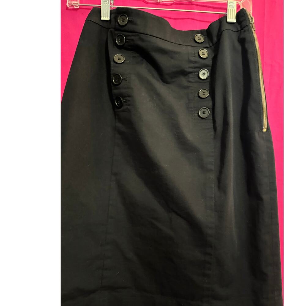 Ann Taylor Black Skirt with Buttons | Size 2